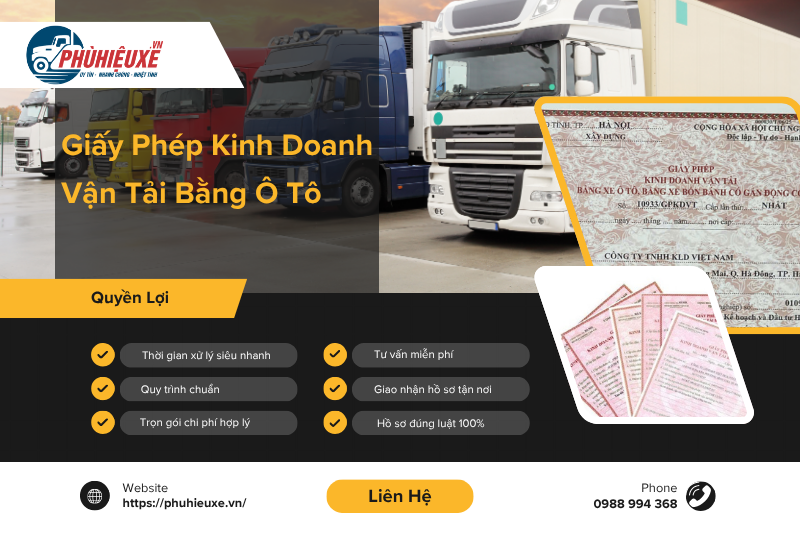 Giấy phép kinh doanh vận tải bằng ô tô