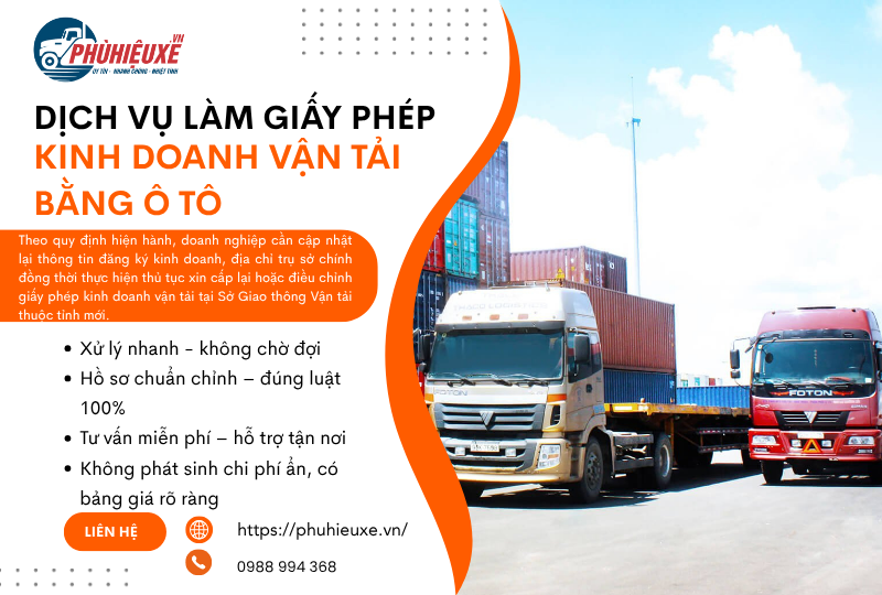 Giấy phép kinh doanh vận tải bằng ô tô